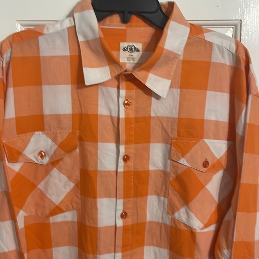 Tennessee colors!  3XL- PJMark - 3XL - orange and white check Men's shirt